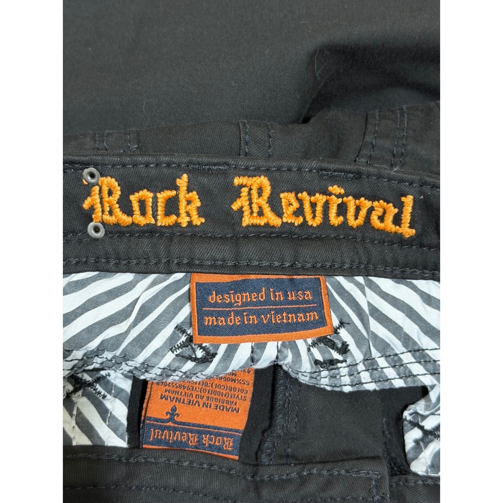 Rock Revival Beliss S206 Womens Black Skinny Jeans Flap Pocket Crystal Size 27 - Picture 5 of 9
